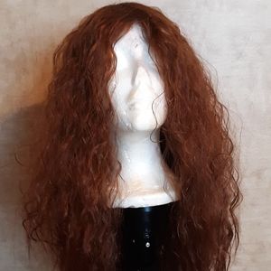 Brown synthetic wig
